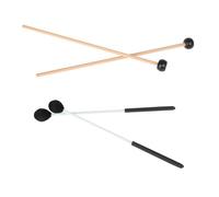 Alipis Martillos de Marimba para Principiantes y Profesionales Set de 4 Buena Resistencia y Tacto Cómodo para Xilófono Goma Negra en Educación Musical