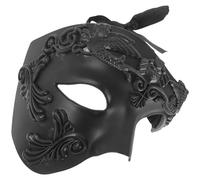 Alipis Máscara de Soldado Romano para Fiesta de Halloween y Cosplay, Estilo Vintage en Plástico Negro Cómoda Buen Tacto para Hombres