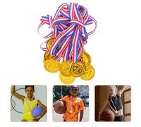Alipis Medallas Infantiles de Plástico Dorado 12 Piezas Cordón para Premiar en Fiestas Deportivas y Escolares Regalos de Fiesta y Premios para Competición