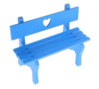 Alipis Mini Banco de Parque Azul de Madera para Casa en Miniatura | Alta Simulación Estilo Retro Vintage Acabado Fino, Decoración para Casa en Miniatura y Paisaje Modelado