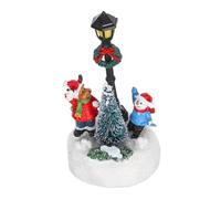 Alipis Mini Farola Navideña De Resina Iluminada Adorno Navideño para Casa De Muñecas Decoración De Pueblo Navideño para Centro De Mesa