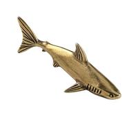 Alipis Mini Figurita Tiburón de Latón Vintage Escultura Animal Retro para Decoración de Escritorio Adorno Hogar Duradero y Ligero