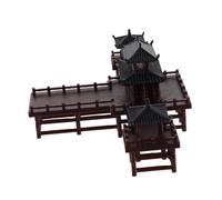 Alipis Mini Pavilion Statue Miniature Ancient Chinese Architecture Figurine For Tabletop Garden and Aquarium Decor Zen Landscape Ornament