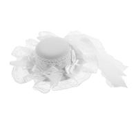 Alipis Mini Sombrero de Copa Lolita Blanco de Encaje para Novia con Velo Lateral, Accesorio Elegante y Versátil para Bodas y Cosplay