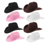 Alipis Mini Sombreros de Vaquera Occidental de EVA para Muñecas 8 Piezas Oscuro Accesorios para Disfraces y Decoración de Fiesta Temática del Oeste