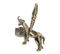 Alipis Miniatura de Unicornio de Latón Vintage Escultura Retro de Pegasus para Decoración de Escritorio y Estantería Adorno Pequeño para Sala y Habitación Infantil