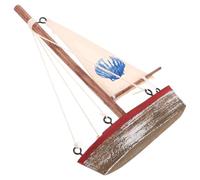 Alipis Modelo de Barco de Vela Vintage de Madera Mini Figura para Decoración Náutica Adorno para Tarta de Graduación Temática Oceánica para Centro de Mesa de Bodas la Playa