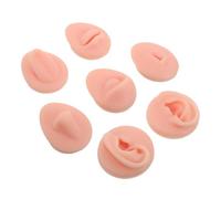 Alipis Modelo de Práctica para Perforaciones Corporales de Silicona Kit 7 Piezas Color Piel Clara Oreja Nariz Boca Lengua y Ombligo Herramienta Realista para Formación y