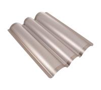 Alipis Molde para Hornear de Restaurante Molde para Hornear de Pan Baguette Dorado Acero al Carbono Revestimiento Antiadherente Fácil de Limpiar para Panadería y Horneado de Pan