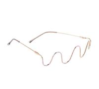 Alipis Montura de Gafas Metálica Semirimless Cristales Decorativos Multicolor, Marco Liviano y Resistente para Gafas de Utilería en Fiestas y Carnavales, Diseño Ondulado Lentes