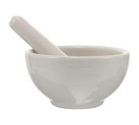 Alipis Mortero de Cerámica, Tazón para Moler Condimentos, Blanco, Cerámica, Diseño Ergonómico del Pilón, para Moler Diversos Alimentos, Cocina