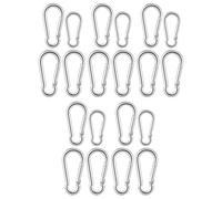 Alipis Mosquetones de Resorte de Acero Inoxidable M4 M5 y M6 Gancho de Presión Resistente Pack de 20 Piezas para Escalada Camping y Actividades al Aire Libre