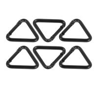 Alipis Mosquetones Triangulares de Aluminio Negro 6 Pcs, Ganchos para Llavero Cierre, Clip para Senderismo y Camping, Accesorios para Mochilas y Llaves