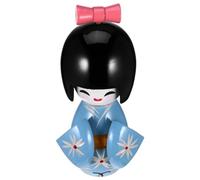 Alipis Muñeca De Kimono Japonesa Tradicional Figura De Geisha Asiática De Madera Muñecas De Niña Kimono Coleccionable para Decoración De Mesa De Fiesta En Casa De Oficina Azul Cielo