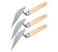 Alipis Paleta Triangular de Albañilería de 3 Piezas con Mango de Madera Natural, Acero Inoxidable, para Acabado y Nivelado de Yeso, Cemento y Ladrillos, Herramienta Manual