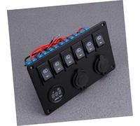 Alipis Panel de Interruptores para Coche Vías con Control de Luces Antiniebla Cargador USB Dual y Voltímetro Digital Resistente y Multifuncional para Automóviles Barcos y Yates