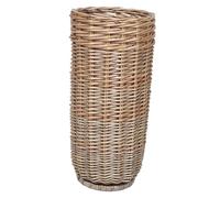 Alipis Paragüero de Mimbre Natural con Espacio de Almacenamiento Bastones y Palos de Golf Organizador Decorativo de Entrada Cesta Liviana y Portátil