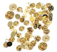 Alipis Pasadores de Bloqueo Traseros de Cobre Dorado 10 MM 50 Unidades para Reversos de Pines de Insignias Alfileres para Broches y Manualidades Accesorios Versátiles para Ropa