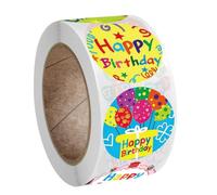 Alipis Pegatinas de Cumpleaños Redondas 1 Pulgada 25 CM 500 Unidades Etiqueta Engomada para Sellado y Decoración de Regalos Artículos para Fiestas y Manualidades