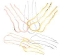 Alipis Peines Laterales Metálicos Cabello 6 Piezas, Horquillas Onduladas en Color Oro, Rosa Dorado y Plateado, Accesorios para Peinados Elegantes en Bodas y Fiestas para Mujer y Niña