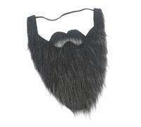 Alipis Peluca Grande de Barba Postiza Negra Autoadhesiva de Tela Realista para Cosplay y Teatro en Fiestas de Halloween