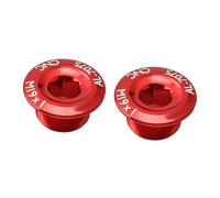 Alipis Perno de Manivela de Aleación de Aluminio Rojo 2 Piezas, Tornillo Tapa Cigüeñal Bicicleta Montaña, Accesorio Fijación Plato Bici Resistente y Ligero para Ciclismo