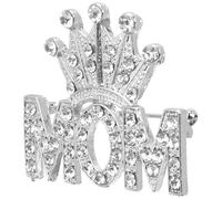 Alipis Pin de Aleación con Diseño de Tiara para Mujer Color Plata, Adorno Decorativo Adecuado Día Madre Significado Conmemorativo Especial
