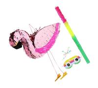 Alipis Piñata Flamingo para Cumpleaños Infantiles con Ojos Vendados para Golpear Decoración y Temático de Fiesta para Shower y Celebraciones de Verano