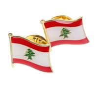 Alipis Pins de Solapa Metálicos Bandera del Líbano 2 Unidades, Broches Esmaltados Duraderos para Mujer, Accesorio de Viaje Internacional para Ropa y Bufandas, Diseño Compacto y Ligero