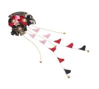 Alipis Pinza Pelo Estilo Japonés con Forma de Abanico Pasador Floral con Borlas para Mujer Accesorios de Boda Hanfu para Festivales de Cosplay