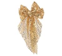 Alipis Pinza Pelo Lazo Dorado y Lentejuelas Brillantes, Accesorio Decorativo y Versátil Diseño Elegante y Tamaño Extragrande para Celebraciones y Ocasiones Casuales