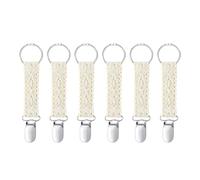 Alipis Pinzas de Encaje para Sombreros de Viaje 6 Pcs, Clip Portátil Multipropósito de Algodón y Aleación, Color Beige, Sujetador Ajustable para Sombreros, Bolsos y Accesorios Exteriores