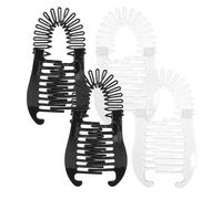 Alipis Pinzas de Plátano Pequeñas Pelo 4 Piezas, Plástico Ligero, Diseño Peines de Dos Caras, Colores Negro y Transparente, Accesorio Versátil para Mujeres y Niñas, Uso Diario