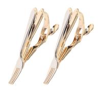 Alipis Pinzas para Corbata de Cobre Diseño de Cubiertos, 2 Piezas, Agarre Fuerte y Resistente para Hombres en Entornos de Negocios y Banquetes