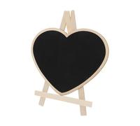 Alipis Pizarra Vertical de Madera Forma de Corazón 20x15 Cm, Mini Letrero de Pizarra Soporte para Mensajes, Adorno de Escritorio Adecuado para Decoración Infantil y Hogar