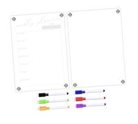 Alipis Planificador Semanal Magnético Transparente de Acrílico para Nevera Pizarra Borrable Seco con Rotuladores Calendario Organizador Diario Reutilizable para Notas y Listas