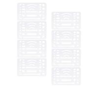 Alipis Plantillas de Dibujo Técnico 8 Piezas Transparentes Reglas de Acero Inoxidable Escudo de Borrador Multifuncional para Ingeniería Diseño Mecánico y Uso Escolar