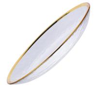 Alipis Plato de Vidrio Borde Dorado de 15 CM Estilo Japonés Multiusos para Ensaladas Postres y Frutas Bandeja Resistente al Calor y Frío Herramienta de Servicio de Lujo