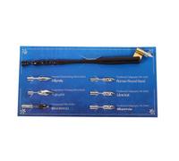 Alipis Pluma de Inmersión Mango de Madera 1 Bolígrafo y 6 Puntas Intercambiables Cabeza Oblicua y Punta Tipo Torre para Caligrafía Dibujo Artístico y Escritura Escolar