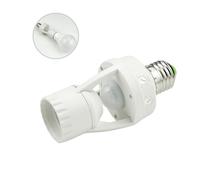 Alipis Portalámparas E27 Sensor Infrarrojo y Detección de Movimiento, Base de Luz Ajustable Material PC Pbt y Cobre para Uso Exterior en Farolas y Lámparas
