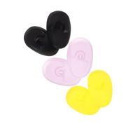 Alipis Protectores De Orejas Para Teñir El Cabello 3 Pares Silicona Resistente Colores Negro Amarillo Violeta Uso Profesional y Doméstico Protección Contra Tinte y Calor En Salones