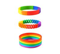 Alipis Pulsera de Silicona Arcoíris de 3 Piezas, Ligera y Cómoda, Brazaletes de Colores Surtidos para Amistad y Orgullo Lgtbi Color Aleatorio