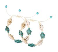 Alipis Pulseras de Conchas Estilo Bohemio Versátiles como Pulsera o Tobillera Forma de Tortuga 2 Piezas para Playa para Vacaciones de Verano