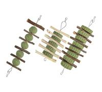 Alipis Rama de Manzana Juguete para Masticar 3 Piezas | Madera Natural, para Jaulas y Uso en Caja, Ayuda a Morder y Entretener sin Complicaciones
