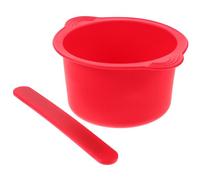 Alipis Recipiente Calentador de Cera de Silicona Roja 400ml para Depilación con Varilla Mezcladora, Repuesto Práctico y Resistente para Uso en Salones y Hogar Reutilizable