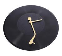 Alipis Reloj De Pared Retro con Forma De Disco De Vinilo, Decorativo Hogar, DiseñO Silencioso, Estilo Vintage, Ideal SalóN, Dormitorio Y Oficina, 12 Pulgadas, PláStico Dorado