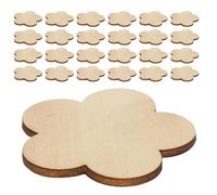 Alipis Rodajas de Flores de Madera sin Terminar 50 Mm, 30 Piezas para Manualidades Diy, Adornos Naturales para Decoración del Hogar y Fiestas, Recortes de Madera Pintables para Artesanía