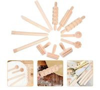Alipis Rodillo de Textura de Arcilla Polimérica Duradero de Madera Natural, 12 Piezas Diferentes Diseños, Compacto y Portátil para Manualidades DIY y Modelado Artesanal