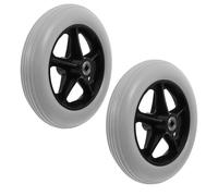 Alipis Ruedas de Repuesto para Silla de Ruedas Pequeñas de 8 Pulgadas Sólidas y Anchas Color Gris 2 Unidades Accesorio Resistente para Carrito de Compras y Andador