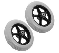 Alipis Ruedas Delanteras para Silla de Ruedas 8 Pulgadas de Repuesto para Andadores Neumático Macizo Juego de 2 Grises para Movilidad y Reemplazo